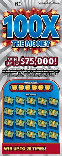 100X THE MONEY scratch-off ticket