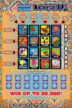 RHODE ISLAND LOTERIA scratch-off ticket