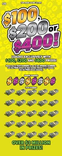 $100, $200 or $400! scratch-off ticket