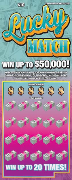 LUCKY MATCH scratch-off ticket