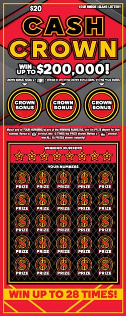 CASH CROWN scratch-off ticket