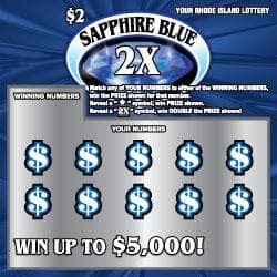 SAPPHIRE BLUE 2X scratch-off ticket