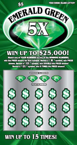 EMERALD GREEN 5X scratch-off ticket