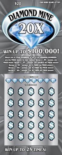 DIAMOND MINE 20X scratch-off ticket