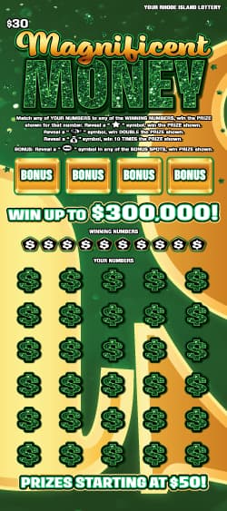 MAGNIFICENT MONEY scratch-off ticket