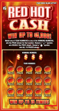 RED HOT CASH scratch-off ticket
