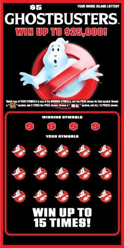GHOSTBUSTERS JUMANJI scratch-off ticket