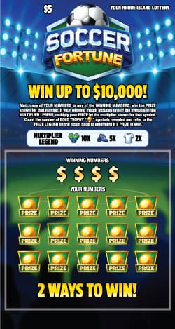 SOCCER FORTUNE scratch-off ticket