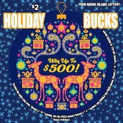HOLIDAY BUCKS scratch-off ticket