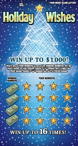 HOLIDAY WISHES scratch-off ticket