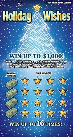 HOLIDAY WISHES scratch-off ticket