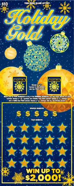 HOLIDAY GOLD scratch-off ticket