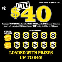 HIT $40 scratch-off ticket