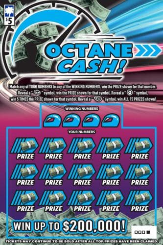 Octane Cash scratch-off ticket
