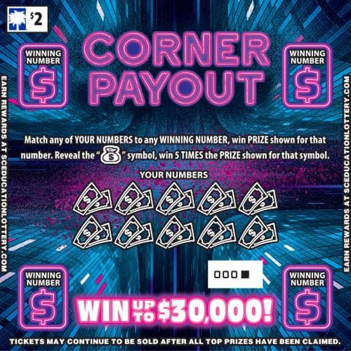 Corner Payout scratch-off ticket