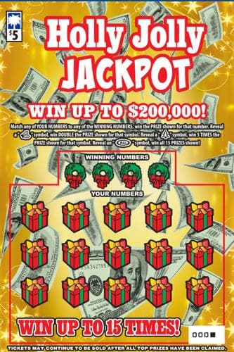 Holly Jolly Jackpot scratch-off ticket
