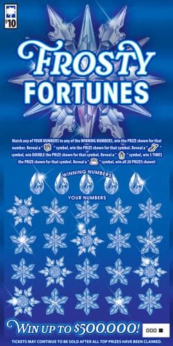 Frosty Fortunes scratch-off ticket
