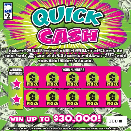 Quick Cash scratch-off ticket