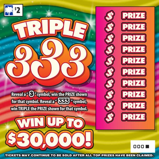 Triple 333 scratch-off ticket