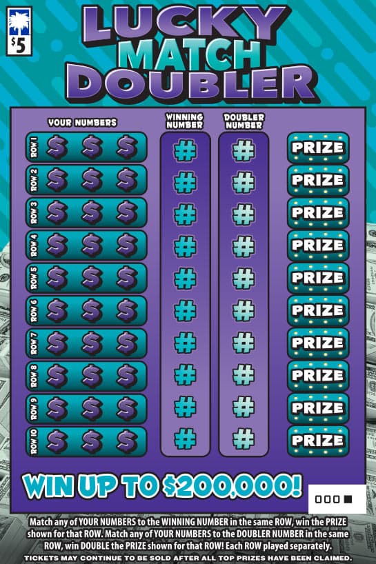 Lucky Match Doubler scratch-off ticket