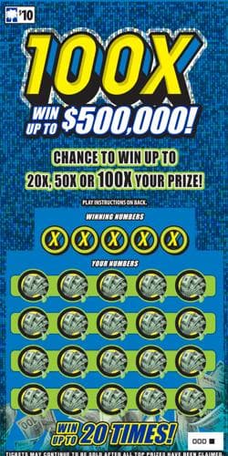 100X scratch-off ticket