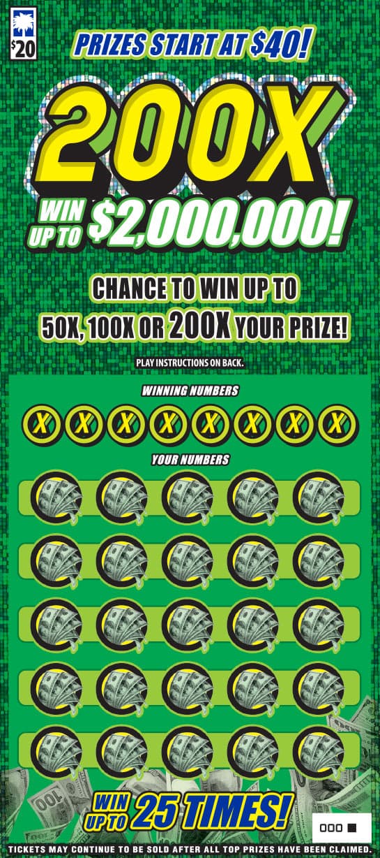 200X scratch-off ticket