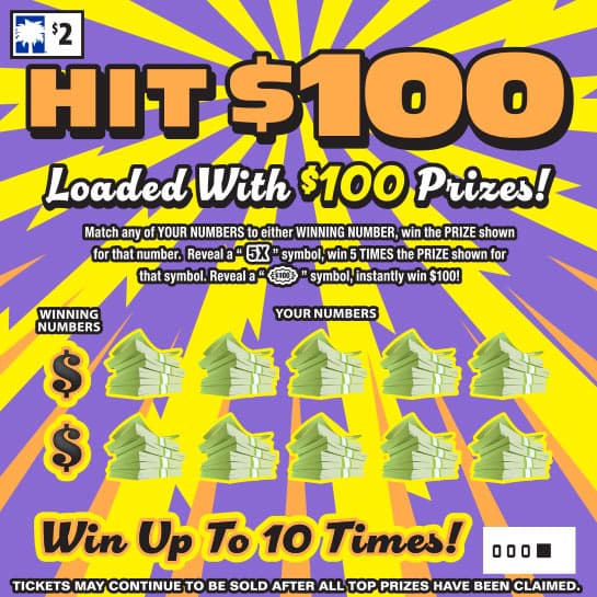 Hit $100 scratch-off ticket