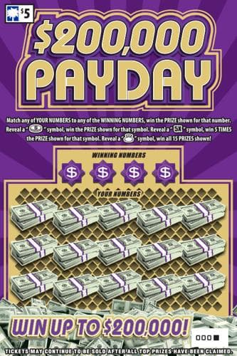 $200,000 Payday scratch-off ticket