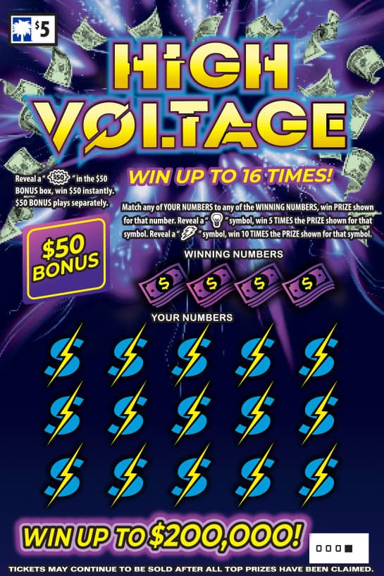 High Voltage scratch-off ticket