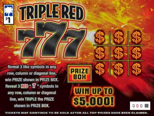 Triple Red 777 scratch-off ticket