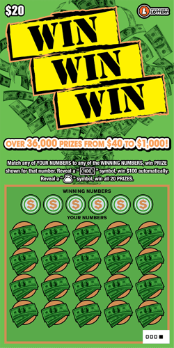 Win Win Win scratch-off ticket