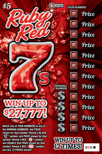 Ruby Red 7’s scratch-off ticket