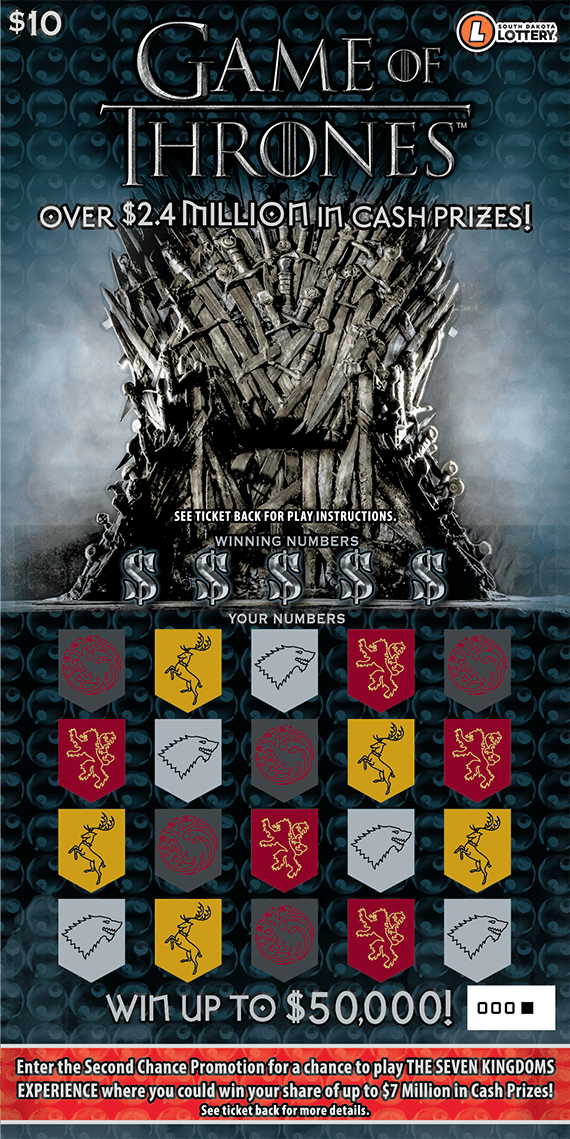 Game of Thrones™ scratch-off ticket