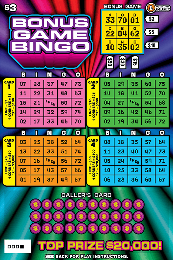 Bonus Game Bingo scratch-off ticket