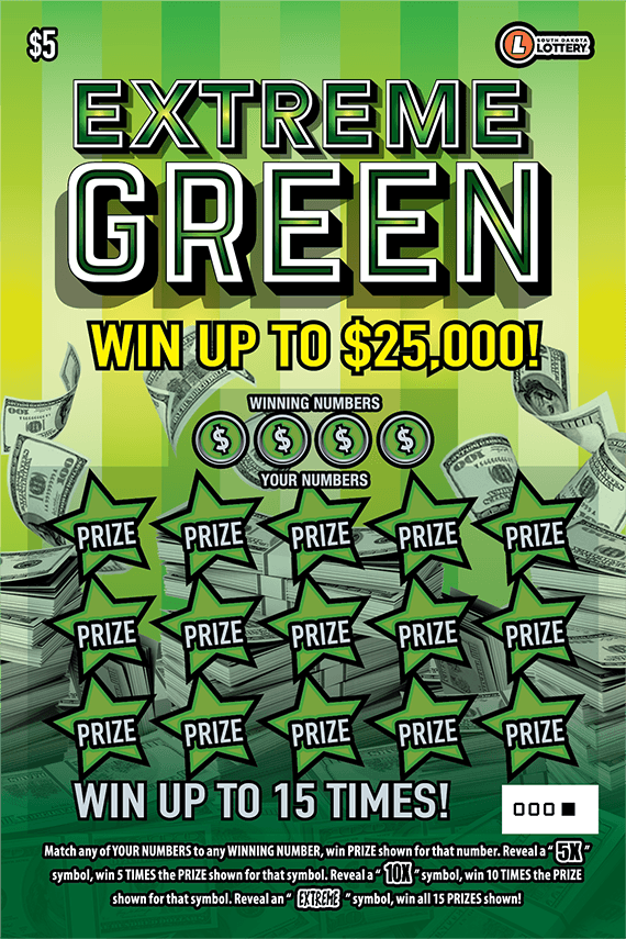 Extreme Green scratch-off ticket