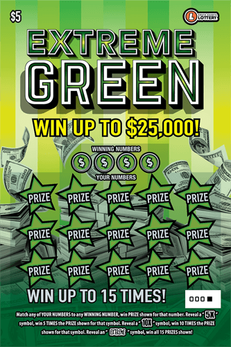 Extreme Green scratch-off ticket