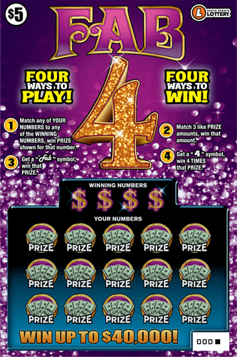Fab 4 scratch-off ticket