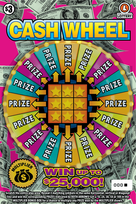 Cash Wheel scratch-off ticket