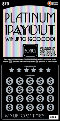 Platinum Payout scratch-off ticket