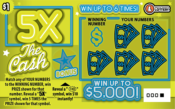 5X The Cash scratch-off ticket