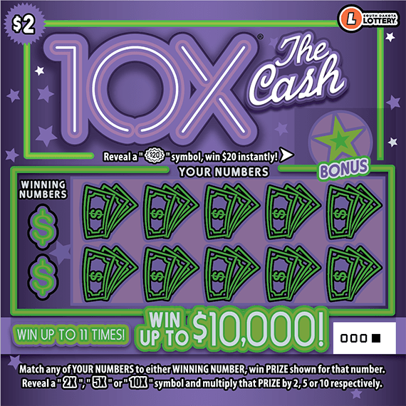 10X The Cash scratch-off ticket