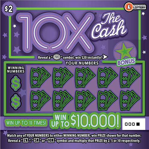10X The Cash scratch-off ticket
