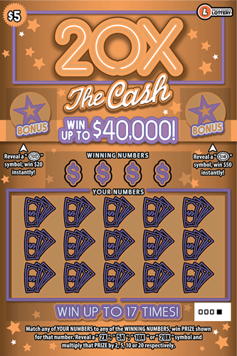 20X The Cash scratch-off ticket