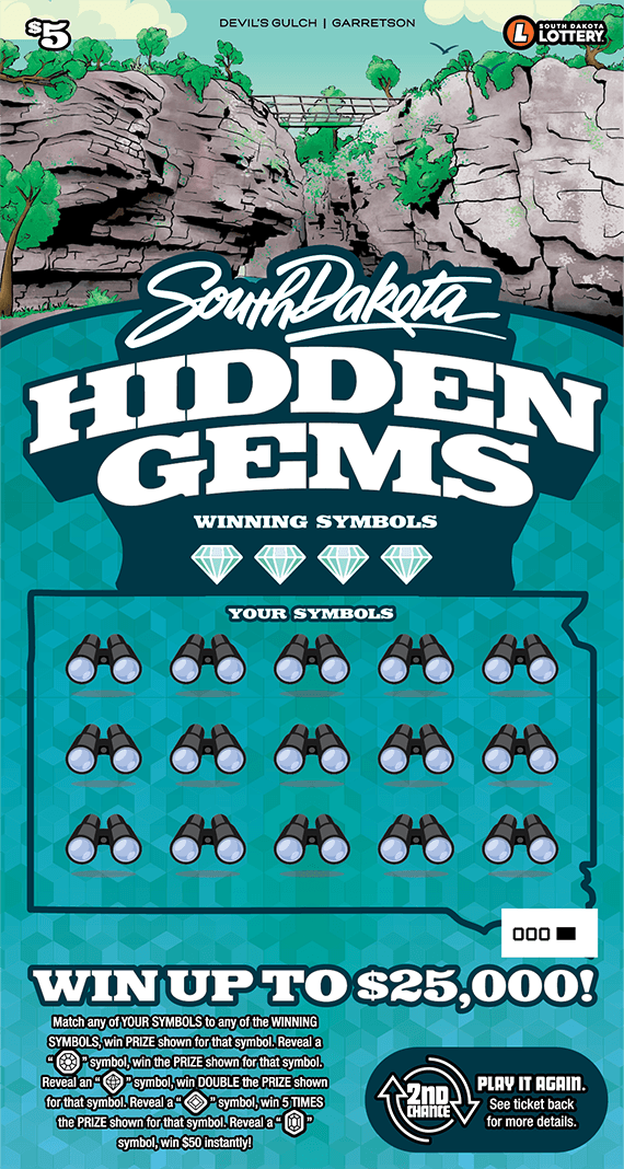 Hidden Gems scratch-off ticket