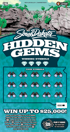 Hidden Gems scratch-off ticket