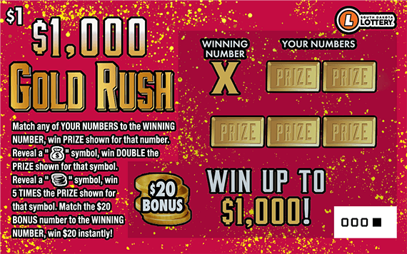$1,000 Gold Rush scratch-off ticket