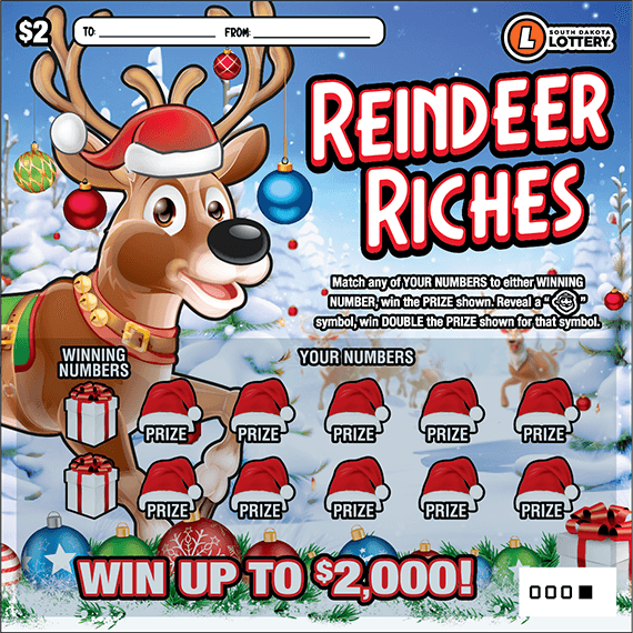 Reindeer Riches scratch-off ticket