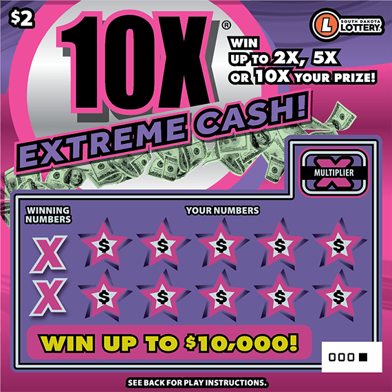 10X Extreme Cash scratch-off ticket