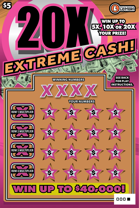 20X Extreme Cash scratch-off ticket