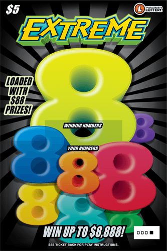 Extreme 8s scratch-off ticket